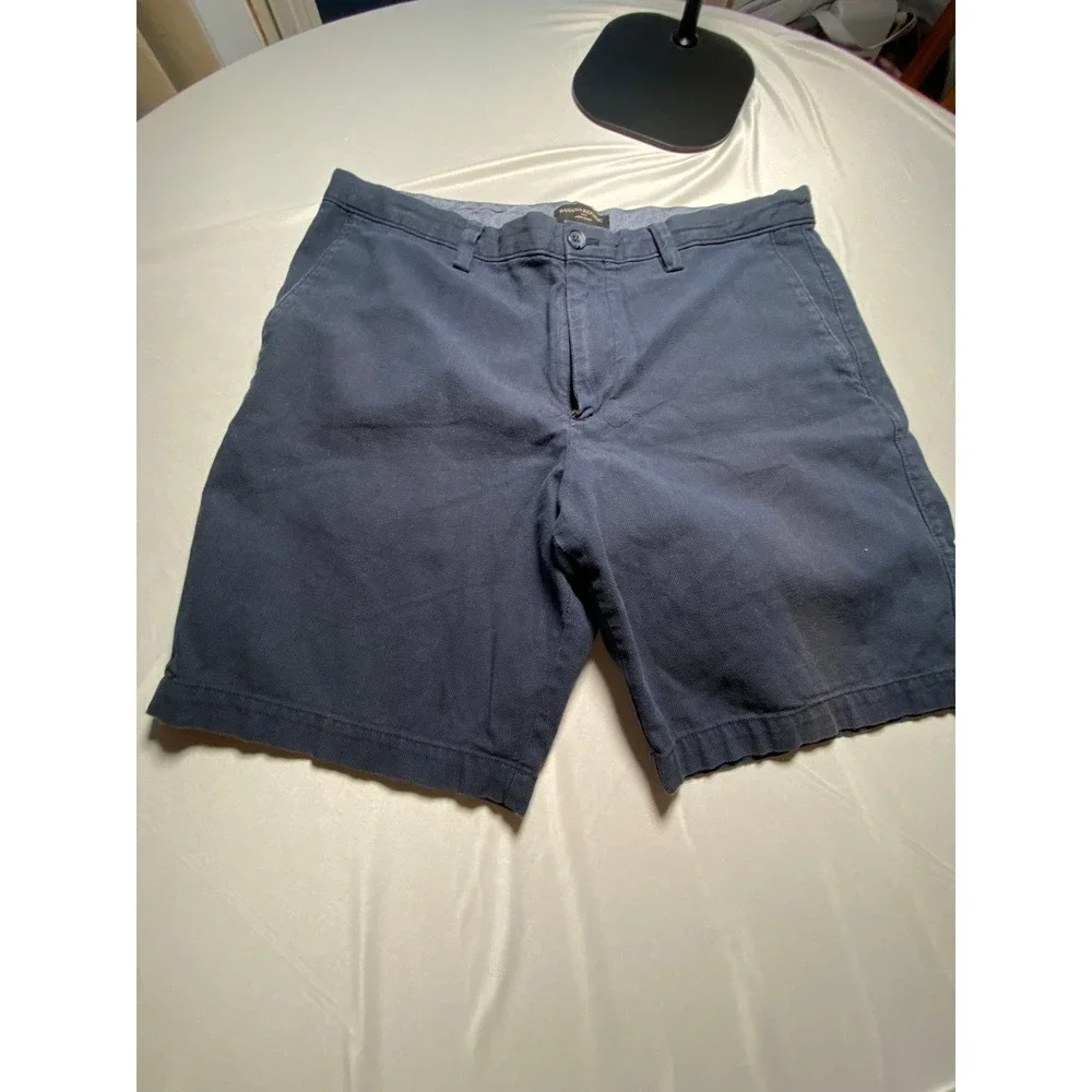 Banana Republic Aiden Shorts Mens 36 Navy Blue Slim Fit Cotton Chino 261436-00